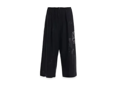 Y's CU/Dungaree Light Twill Front Tuck Wide Pants "Black"