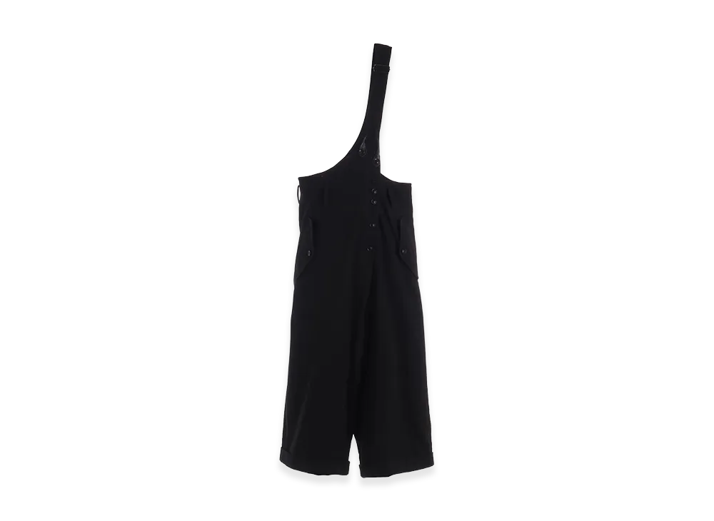 Y's Cotton Flax Gabardine Center Tuck Pants "Black"