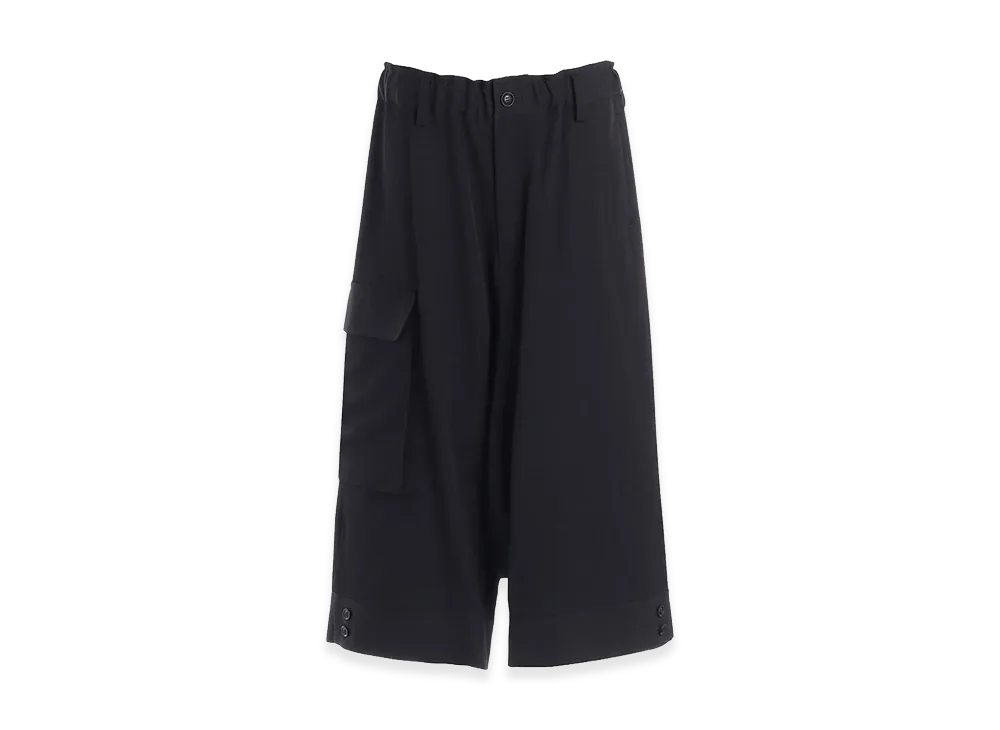 Y's Wool Gabardine Hem Cuffs Sarouel Pants "Black"