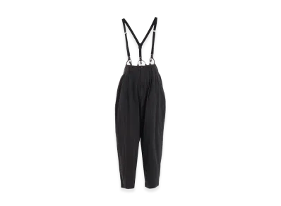 Y's Cotton Plaid Suspender Pants "Grey"