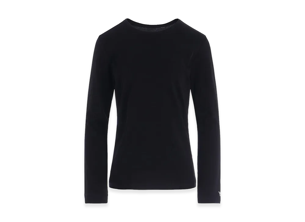 Y's Y Embroidery Round Neck Lonsleeve Tee "Black"