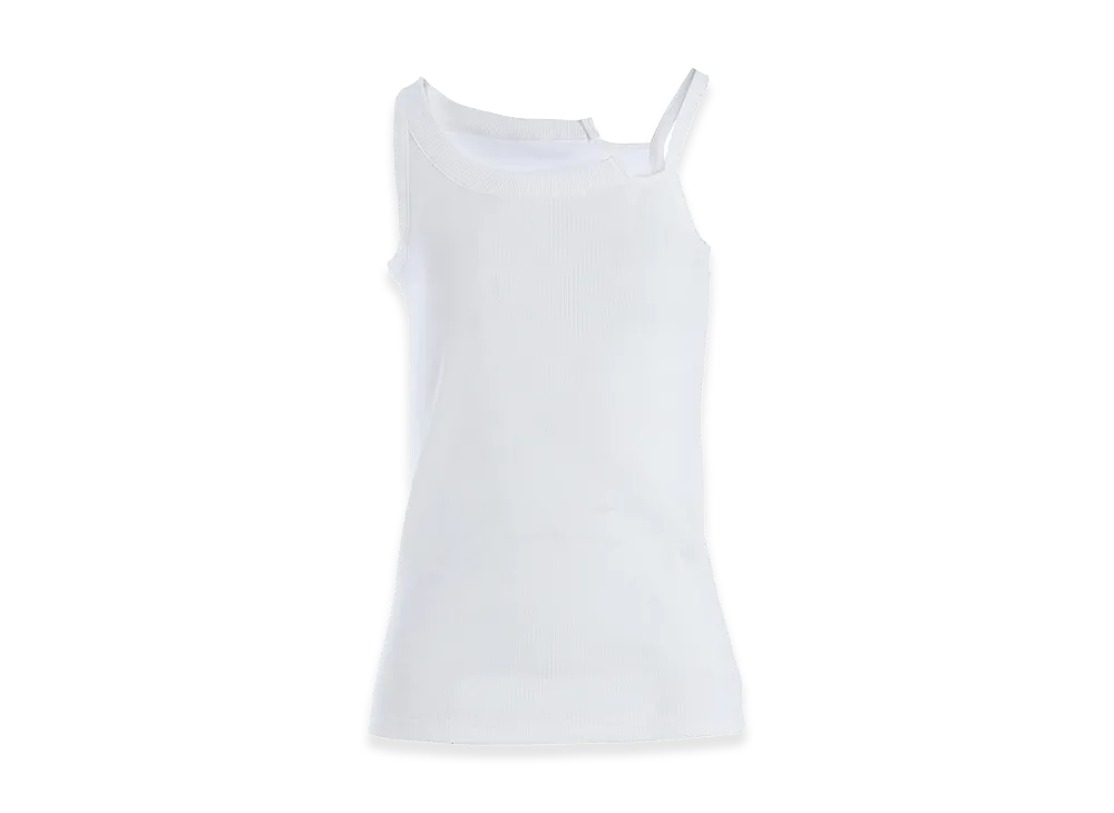 Y's Cotton Rib Backless Tanktop "Off White"