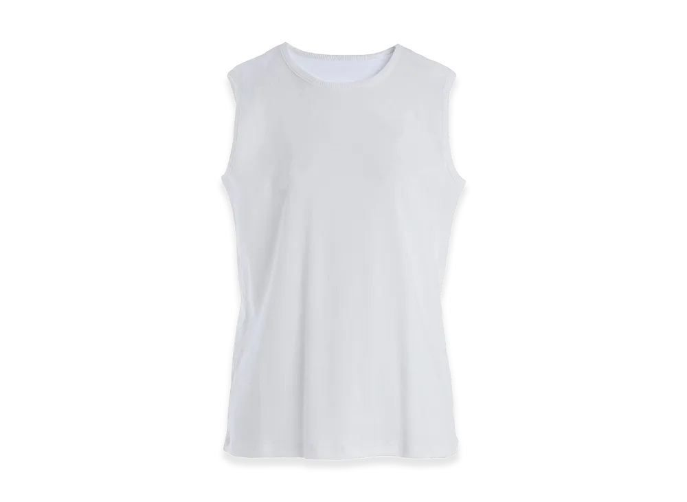 Y's Cotton Rib Oversized Sleeveless Tee "Off White"