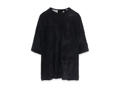 Y's Crush Jacquard Round Neck Big Tee "Black"
