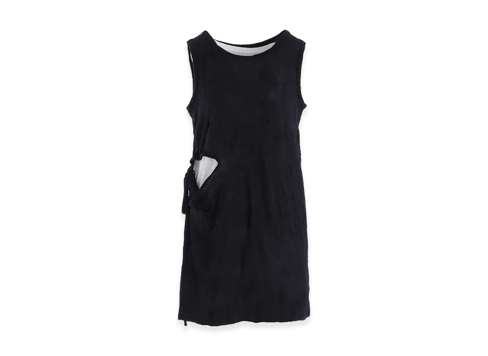 Y's Cotton Jersey Doubled Sleeveless Tee "White/Black"