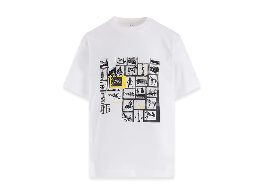 Y's Cotton Jersey Toy Pigment Print Tee "White"