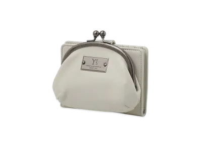 Y's Semi-glossy Leather Card Case W/ Metal Clasp "White"
