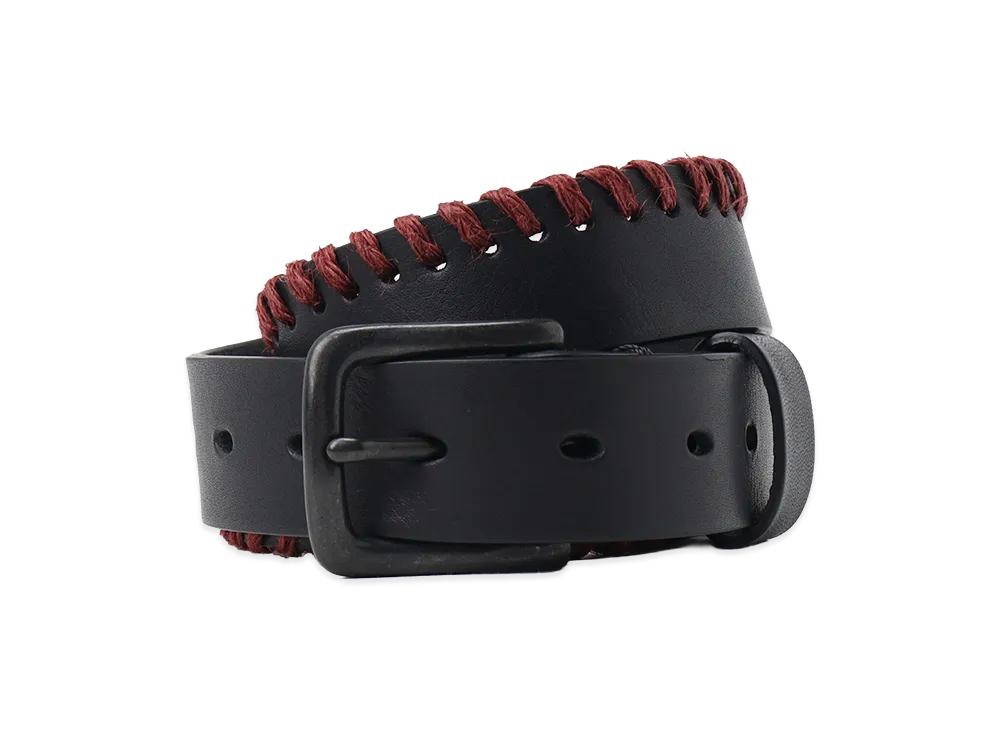 Y's 30mm Leather Stitch Belt "Red"