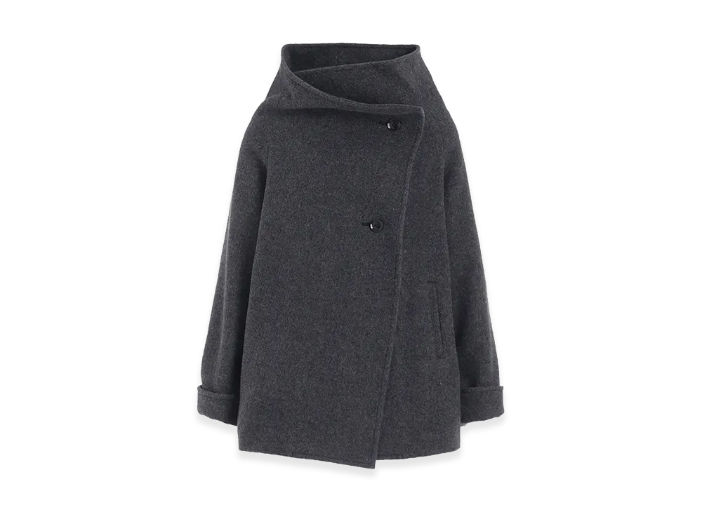 Y's Airy Mosser Wrap Coat "Grey"