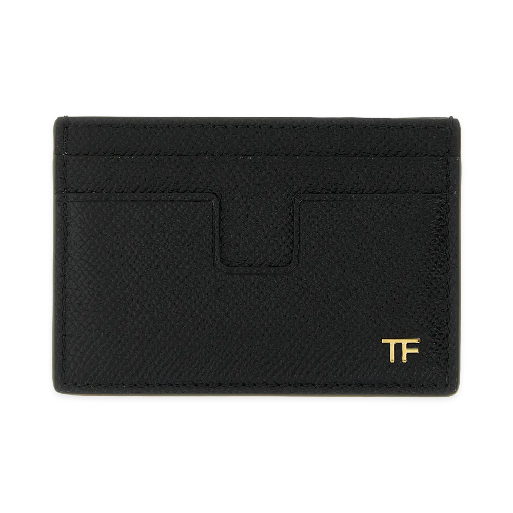 TOM FORD Small Grain Leather Cardholder "Black"