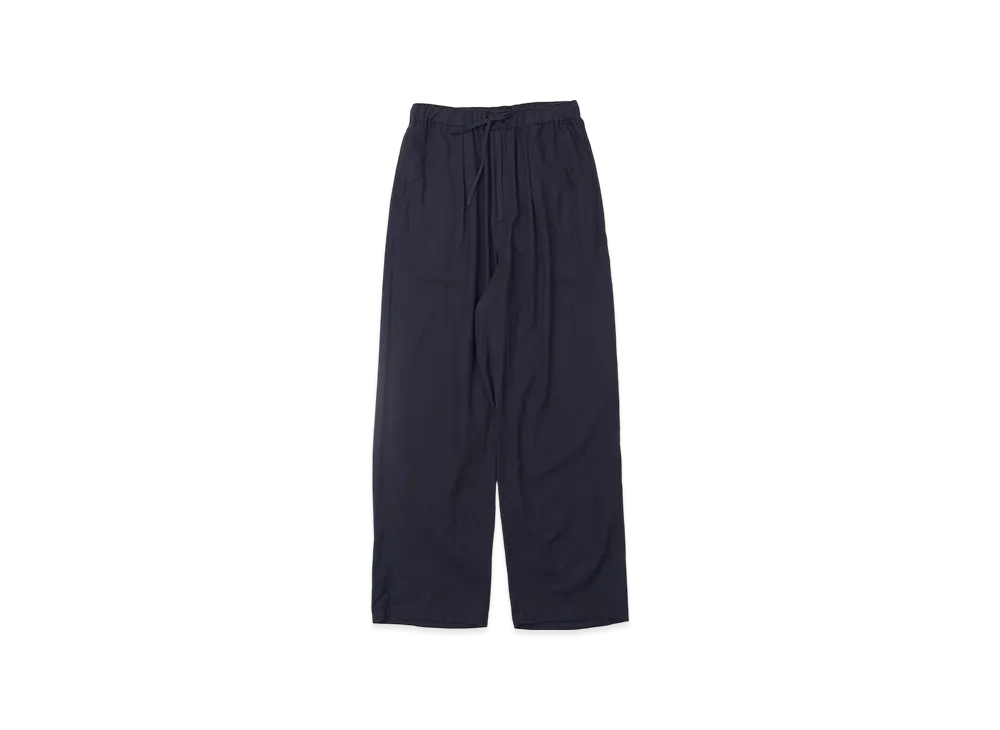 YOKE Garmentdyed Cotton Silk Twill Easy Pants "Navy"