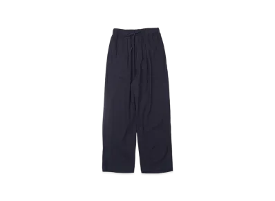 YOKE Garmentdyed Cotton Silk Twill Easy Pants "Navy"