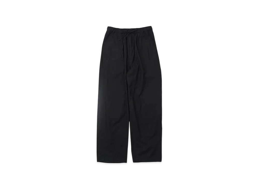 YOKE Garmentdyed Cotton Silk Twill Easy Pants "Black"