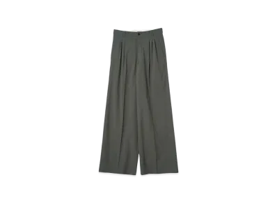 YOKE Super120'S Fine Wool Washer Tropical 3Pleated Wide-Leg Trousers "Blue Gray"