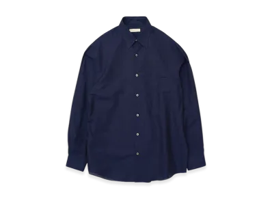 YOKE Cotton Linen Boil Shirts "Navy Stripe"