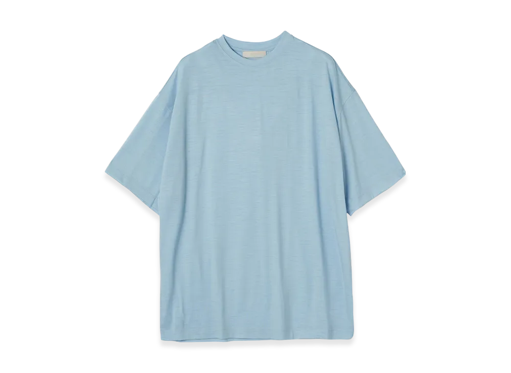 YOKE Super 120'S Washable Wool Jersey T-Shirt "Blue"