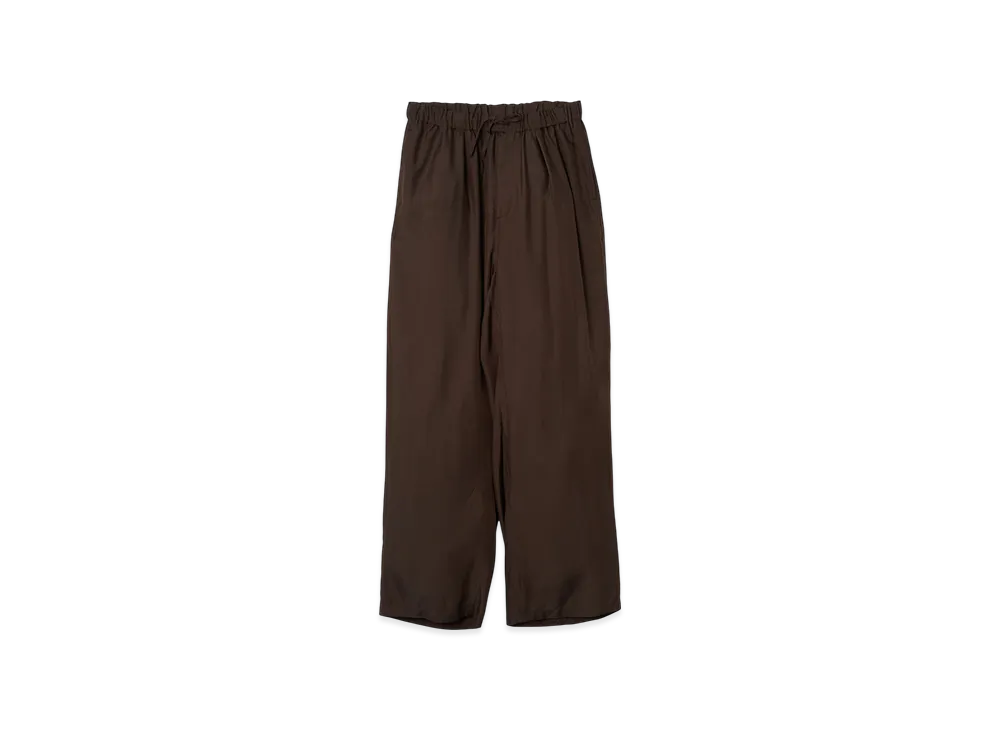 YOKE Cupro Polyester Washable Chambray Tiwll Easy Pants "Brown"
