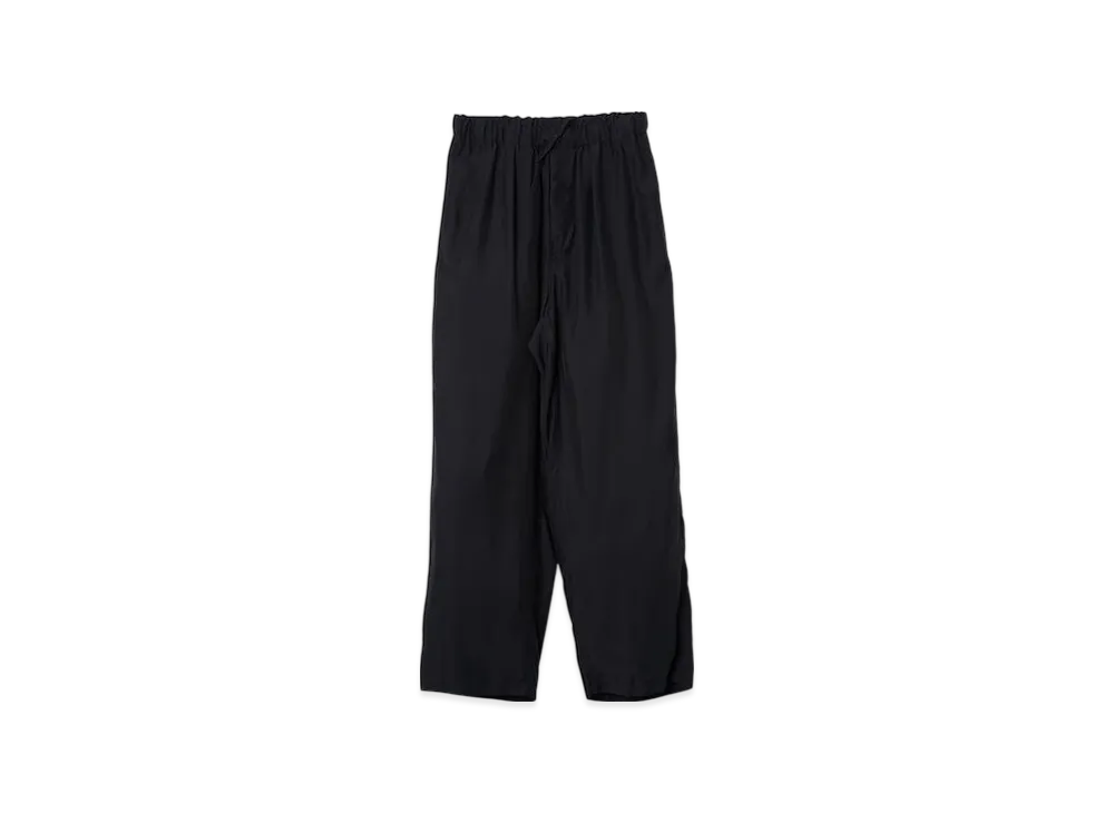 YOKE Cupro Polyester Washable Chambray Tiwll Easy Pants "Black"