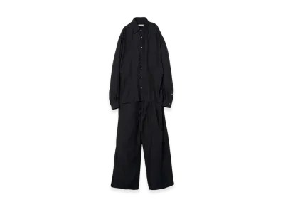 YOKE Cupro Polyester Washable Chambray Twill Jump Suit "Black"