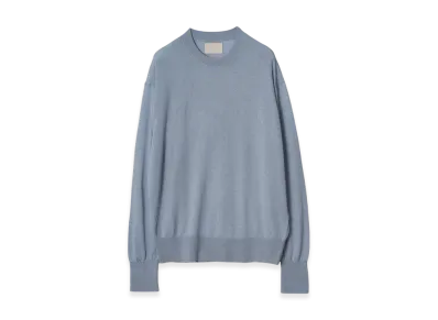 YOKE Silk Cashmere Sheer Swrater "Blue"