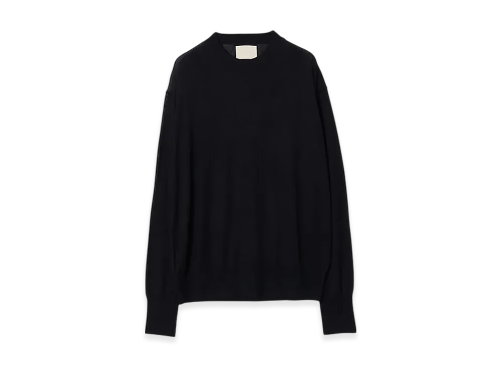 YOKE Silk Cashmere Sheer Swrater "Black"