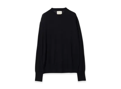 YOKE Silk Cashmere Sheer Swrater "Black"