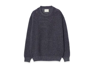 YOKE Gima Cotton Mix Slub Mesh Knit Crewneck "Purple"