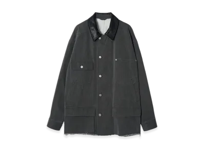 YOKE Pigment Coating Chino Cloth Cotton Cut-Off Coverall Jacket "Gray"