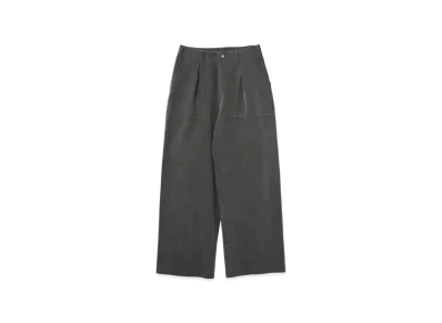 YOKE Pigment Coating Chino Cloth Cotton 1Tuck Wide-Leg Pants "Gray"