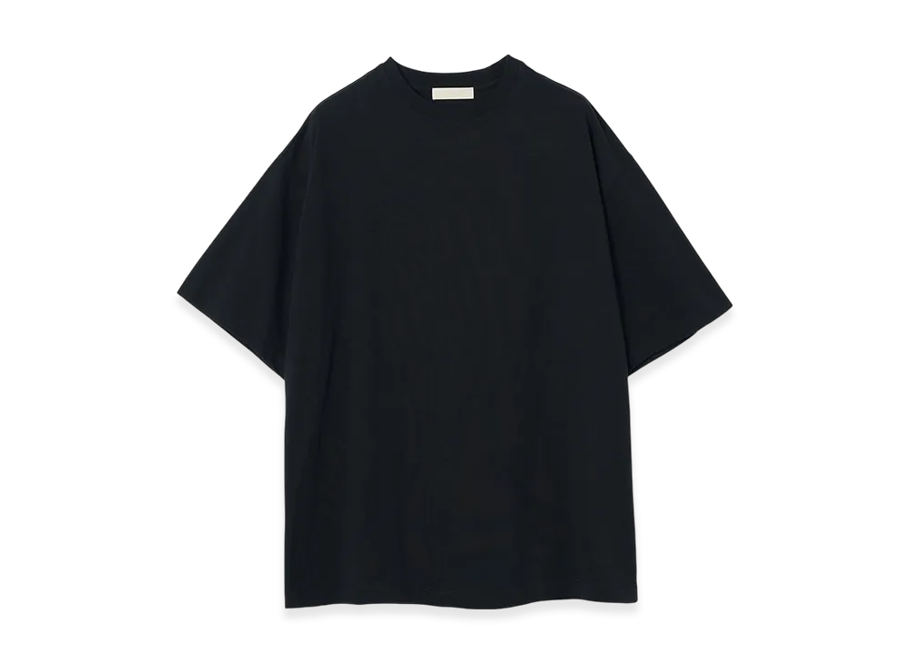 YOKE Recycled Suvin Cotton Jersey Yoke T-Shirt Short Sleeves "Black"