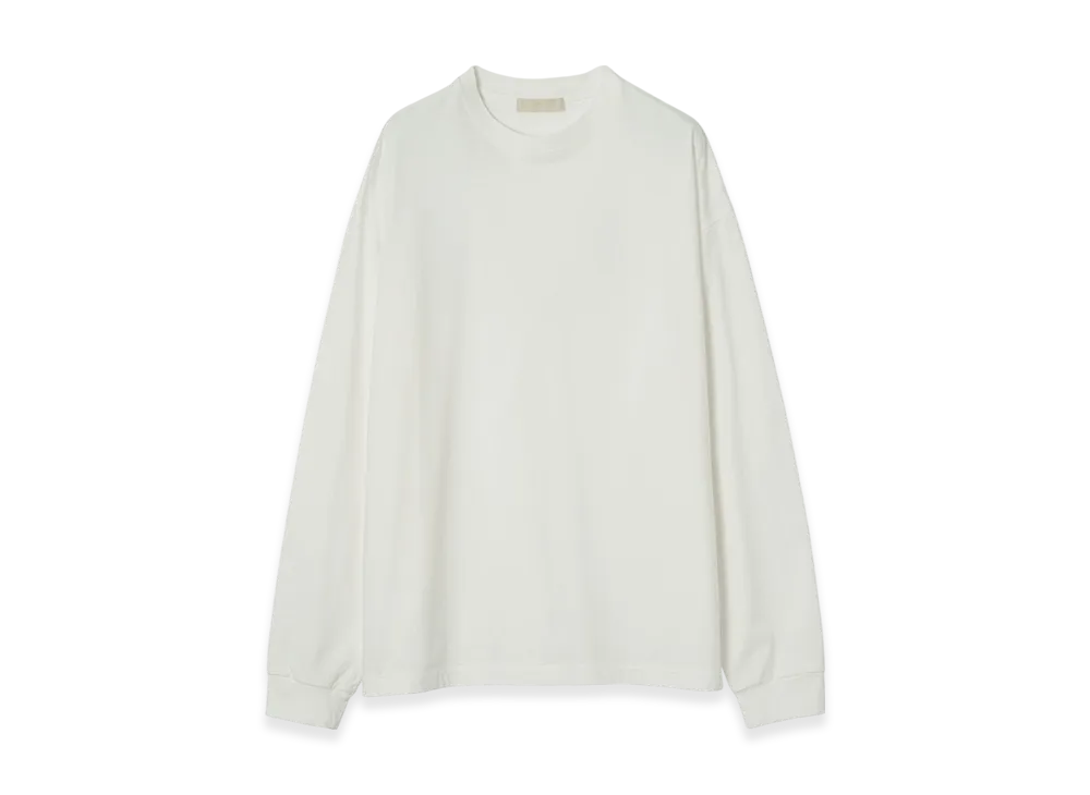 YOKE Recycled Suvin Cotton Jersey Yoke T-Shirt Long Sleeves "White"