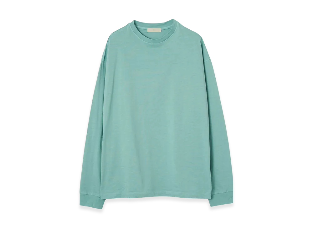 YOKE Recycled Suvin Cotton Jersey Yoke T-Shirt Long Sleeves "Emerald"