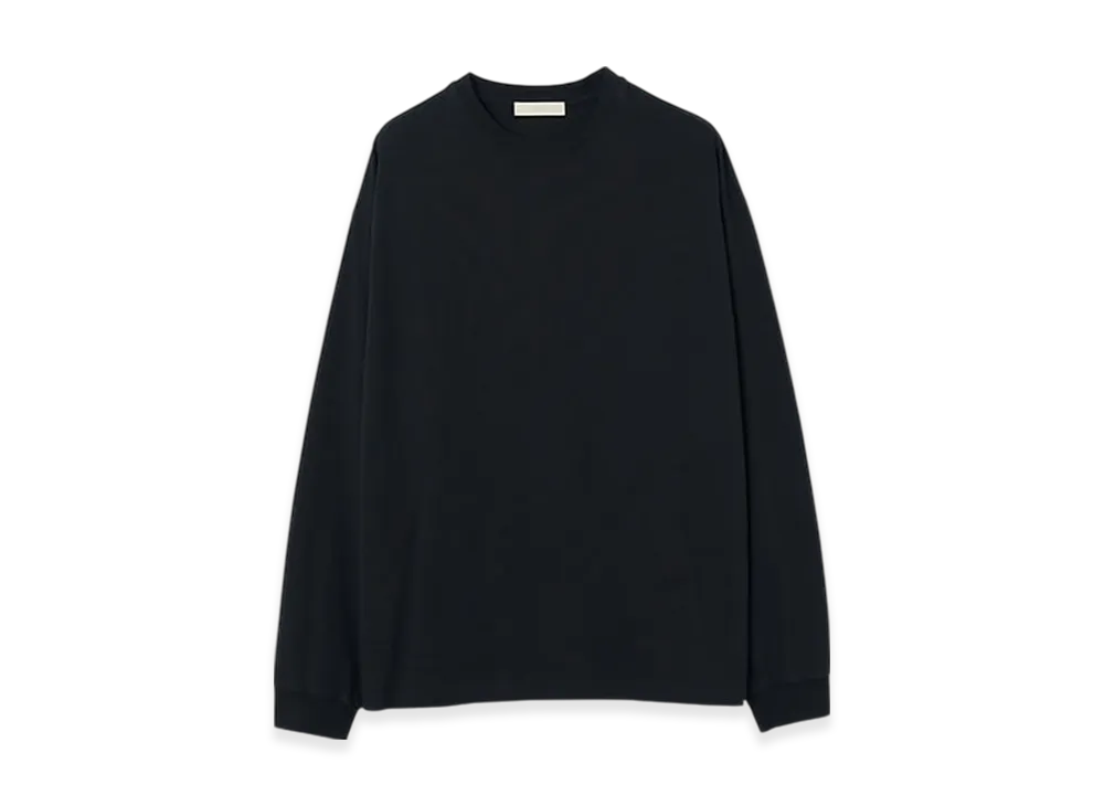 YOKE Recycled Suvin Cotton Jersey Yoke T-Shirt Long Sleeves "Black"
