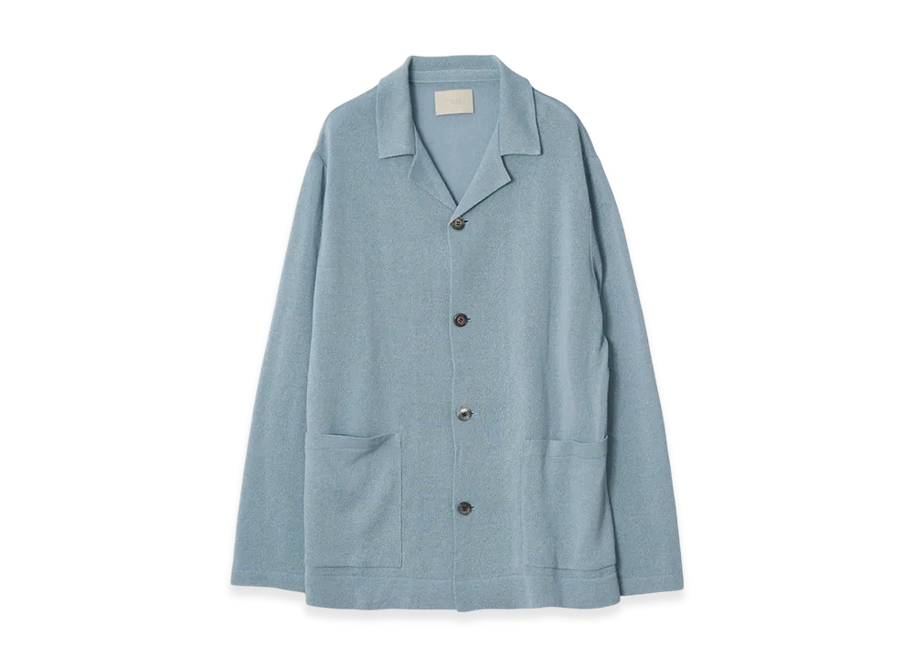 YOKE Washi Rayon Sheer Knit Jacket "Blue"