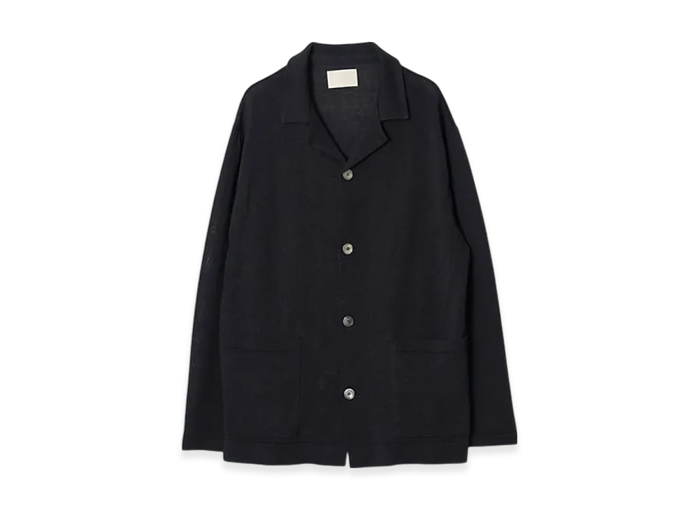 YOKE Washi Rayon Sheer Knit Jacket "Black"