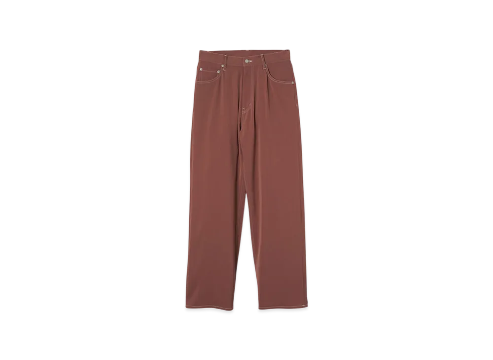 YOKE High-Twisted Polyester Kersey 5P Wide Straight Pants "Old Pink"