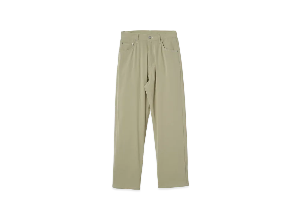 YOKE High-Twisted Polyester Kersey 5P Wide Straight Pants "Pistachio"