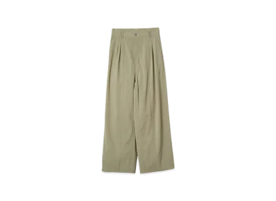 YOKE High-Twisted Polyester Kersey 3Pleated Trousers "Pistachio"
