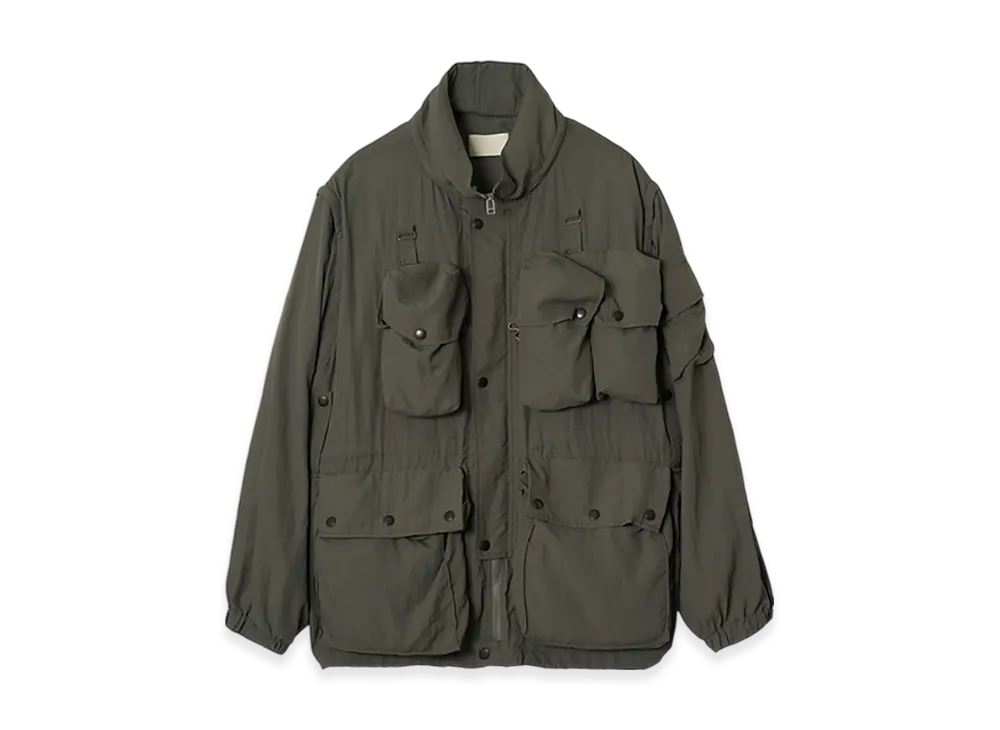 YOKE Light Nylon Taslan Multi Pockets Detachable Utility Blouson "Charcoal"