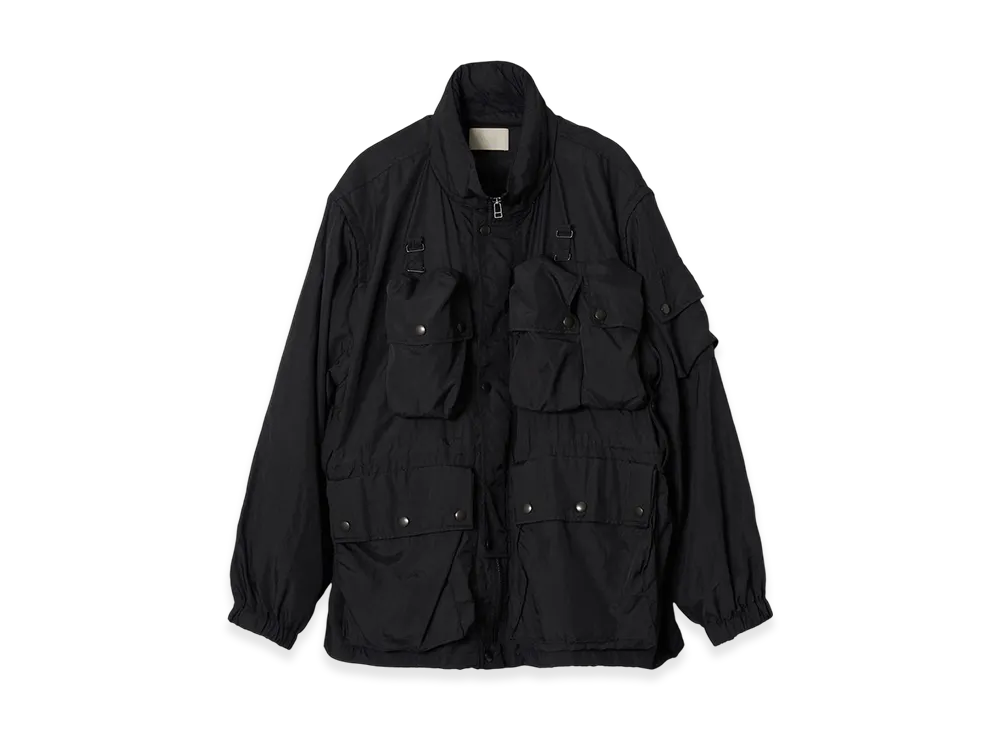 YOKE Light Nylon Taslan Multi Pockets Detachable Utility Blouson "Black"