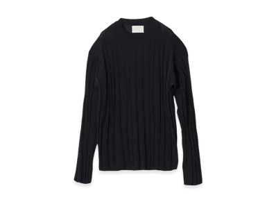 YOKE Linen Like Cotton Roundum Rib Zip Knit Blouson "Peacock"