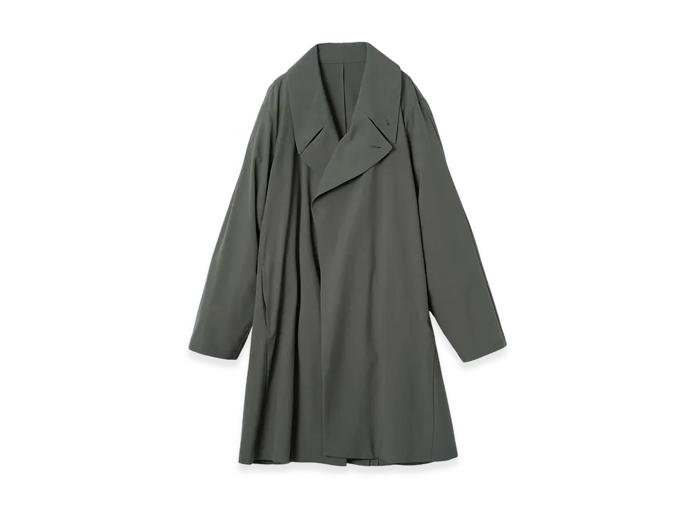 YOKE Super120'S Fine Wool Washer Tropical Double Breasted Coat "Blue Gray"