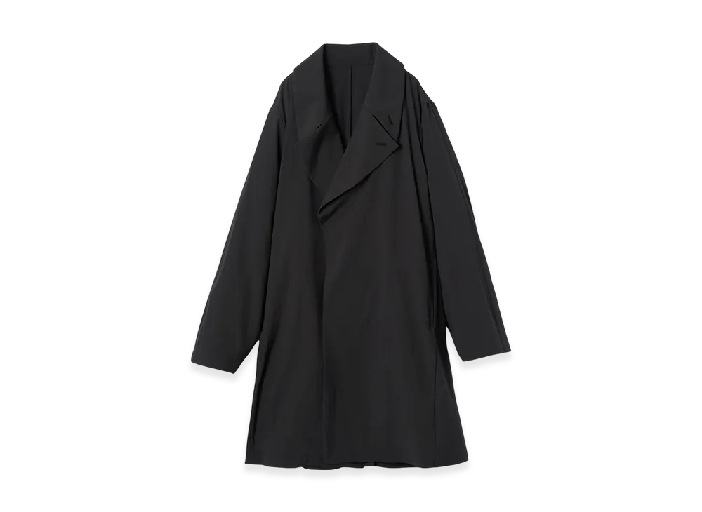 YOKE Super120'S Fine Wool Washer Tropical Double Breasted Coat "Carbon Black"