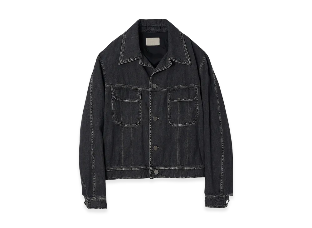 YOKE 8OZ Vintage Light-Weight Denim Trucker Jacket "Black"
