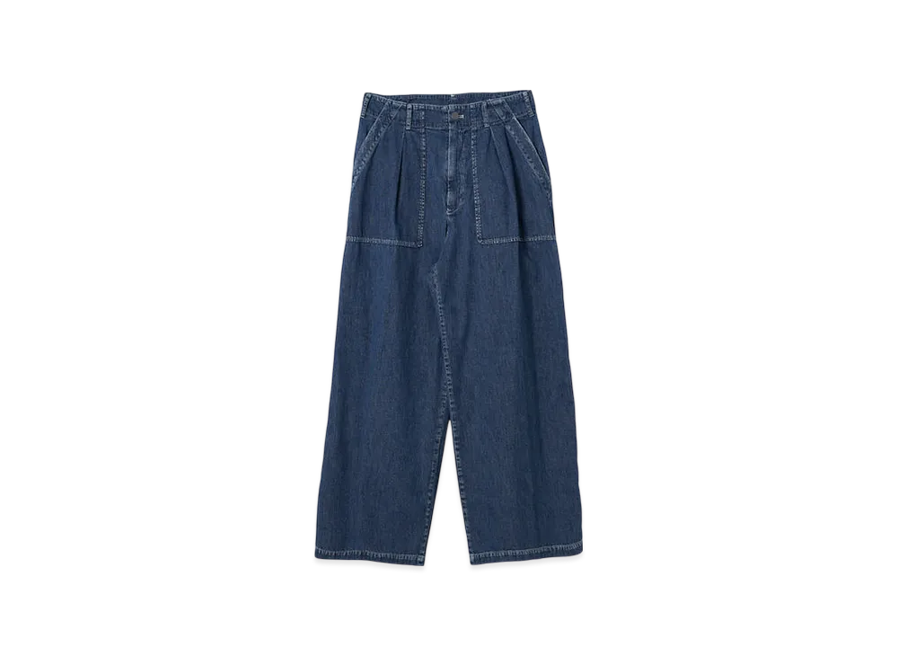 YOKE 8OZ Vintage Light-Weight Denim 1Tuck Wide Baker Pants "Indigo"
