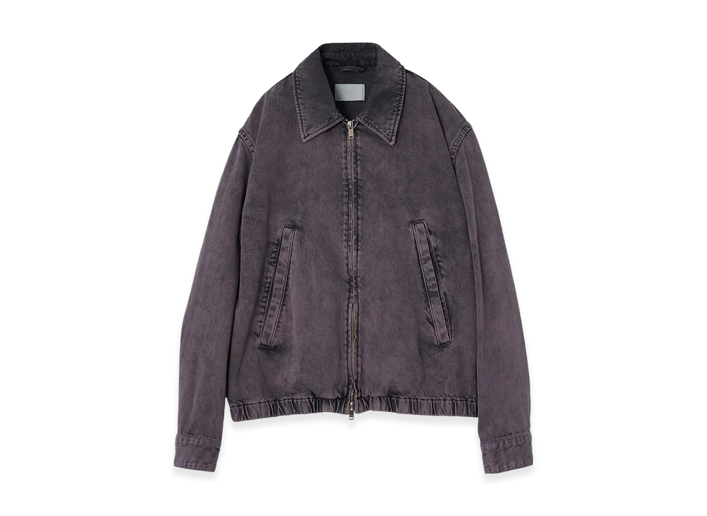 YOKE 12OZ Cotton Bleached & Over Dye Denim Front Zip Blouson "Purple"