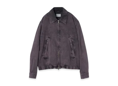 YOKE 12OZ Cotton Bleached & Over Dye Denim Front Zip Blouson "Purple"
