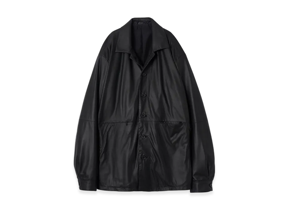 YOKE Sheep Suede Nappalan Leather Shirt Jackets "Black"