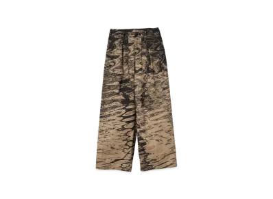 YOKE Photo Printed Finx Cotton Washer Gabadine 1Tuck Baker Pants "Beige"