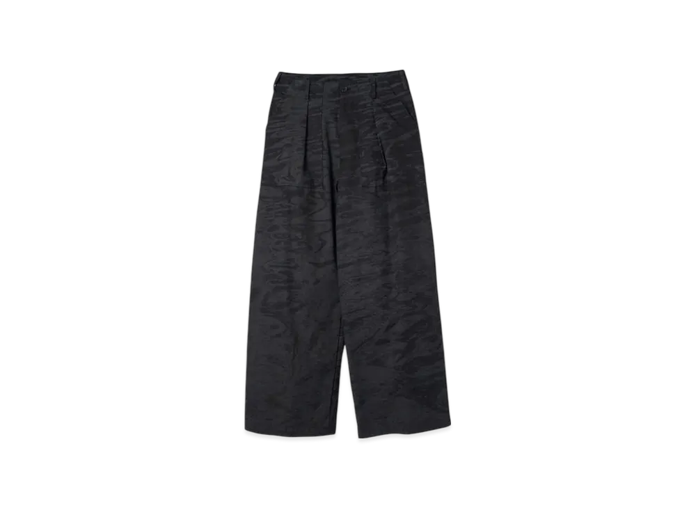 YOKE Photo Printed Finx Cotton Washer Gabadine 1Tuck Baker Pants "Black"